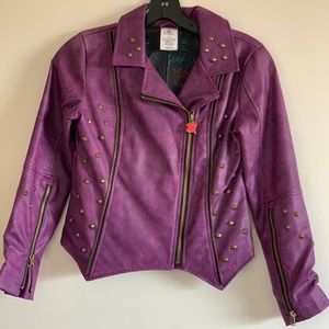 MAL - Disney Faux Leather Bike Jacket Purple